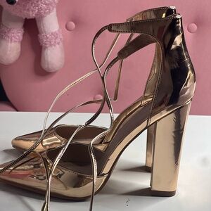 Rose Gold Tie Up Heels